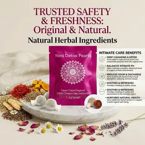 Women's Yoni Detox Pearl Cleanser Pack - 10pcs 100% Natural Organic Herbal Solid Intimate Care Product for Gentle Daily Feminine Hygiene, Sensitive Skin Support Vaginitis Relief Unscented Wipes