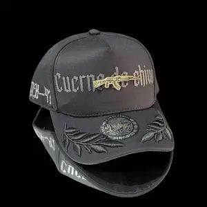 El  cuerno Hat, Unidades Limitadas , Gorra Importada, Gorra para Regalar, Gorras Belicas, Tendencia - Black Adjustable Hat with Unique Design and Logo