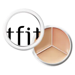 TFIT Multi-Use Pot Concealer - Triple Palette| High-Pigmented, Full Coverage & Crease-Proof| Korean Concealer for Dark Circles, Redness & Blemishes (02 Warm, 0.52 Oz)