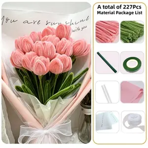 227 Spiral Rod Set, Combination Ash Pipe Cleaner, DIY Pink Bouquet Handcraft, Artificial Flower Bouquet, Diy Artificial Rose, Valentine's Day, birthday party, Diy Flower Decor, Handmade Crafts