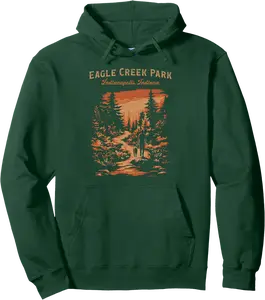 Eagle Creek Park Indianapolis Indiana Vintage Hiking Trail Pullover Hoodie - Latellestcha Shop 80B0DH521YXR
