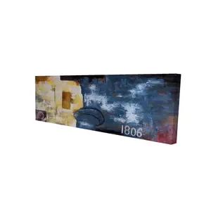 212 MAIN Abstract Numbered Art Wall Print - 16x48 in. Blue Minimalist High-Def Vibrant Artistic, Lightweight, Durable Decor, Bedroom Decoration, Home Styling Wall Supplies