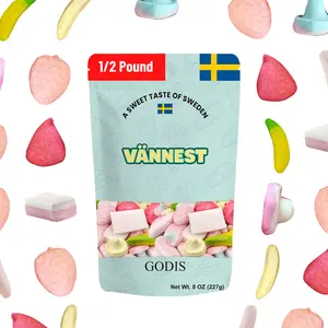 Swedish Marshmallow Mix - Sweet Fluffy Bonbon Snack with Authentic Swedish Flavors Strawberry Soft Vanilla