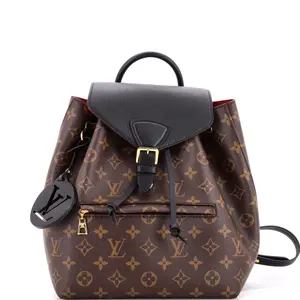 Pre-owned Louis Vuitton Canvas Coated Backpacks Montsouris NM Backpack Monogram Canvas with Leather PM by Rebag