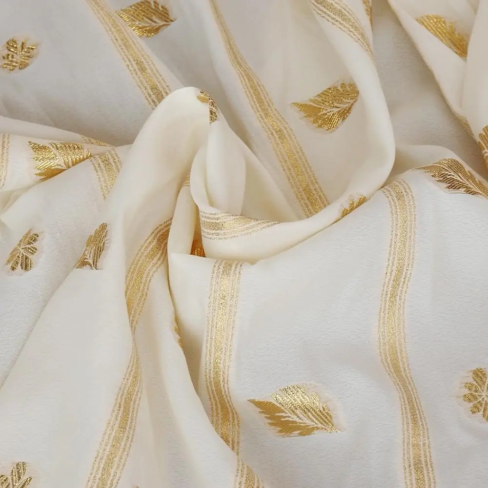 Elegant Floral Jacquard Fabric, Embroidered Lace Material, Ideal for DIY Clothing Design, Women's Fashion & Wedding Decorations