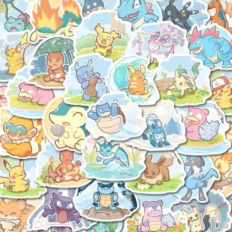 50 PC Pokemon Stickers Pokemon in Nature