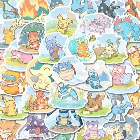 50 PC Pokemon Stickers Pokemon in Nature
