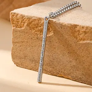 Simple Chinese Style Sun Wukong's Ruyi Golden Hoop Pendant Stainless Steel Men's Necklace, Graduation Gift, Festival Party, Birthday Gift, Daily Wear Accessories