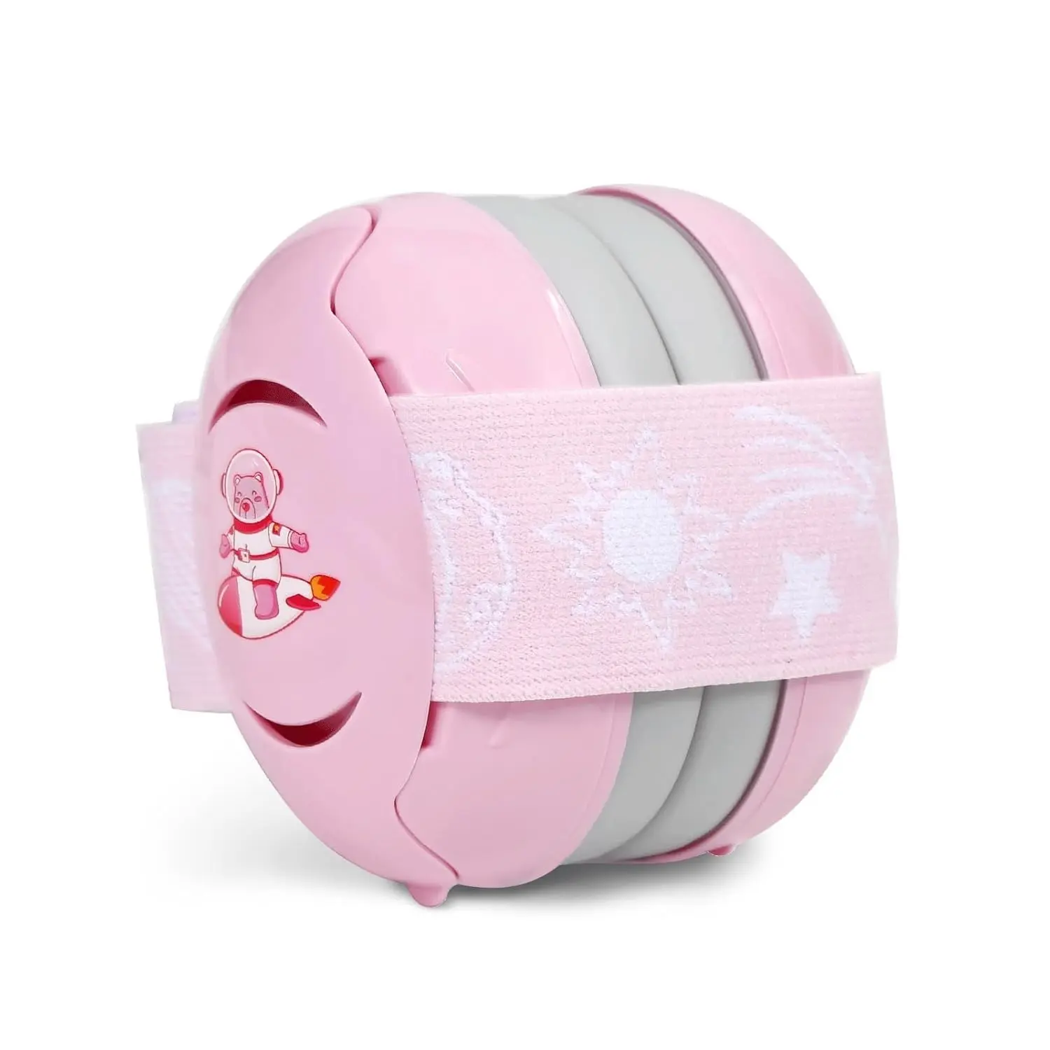 F-HPS10A Lightweight Pink Over-Ear Noise Cancelling Headphones for 3-36 Months Children - Artificial Fiber, Foam, Anti-Slip Surface, Adjustable Strap Headband, Carrying Bag, ABS, Noise Isolating Hearing Protection (Train, Parties, Festivals)