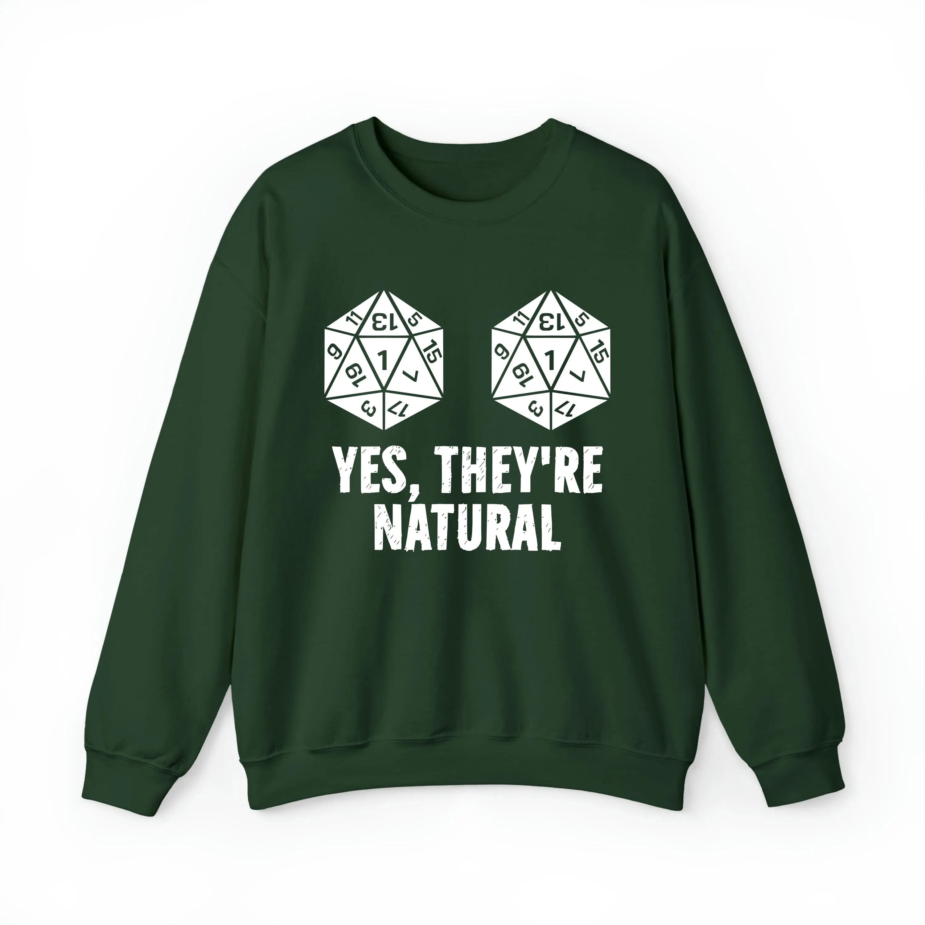 Yes, They're Natural D20 Nat 1 Shirt, ADHA and DnD Funny Shirt, Dungeons and Dragons ADHD&D Roll for Concentration Shirt, Funny DnD Unisex Sweatshirt, RPG Gift for Christmas
