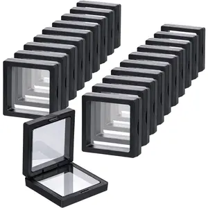 Black 3D Floating Frame Display Holder Stands, 20 count  Display Case, 2.8 x 2.8 x 0.8 inch   Frame, 3D Floating  Frame for Challenge ,  Medallions,