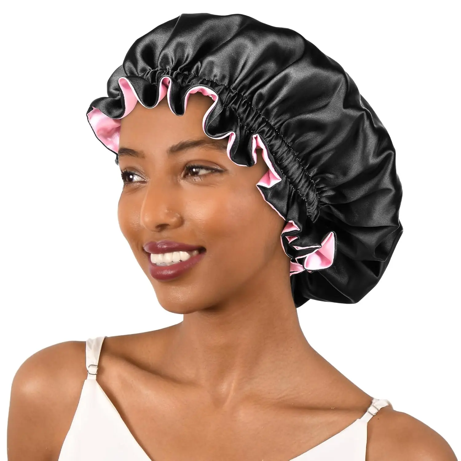 Silk Satin Bonnet Headbands, Silk Bonnet Sleep Cap Headbands for Hair Protection (Not for Sale), Satin Hair Bonnet Headbands