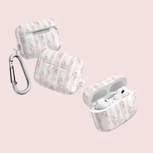 Love Shack Fancy Inspired Floral AirPods Case – Coquette Pink Rose Bow Design, Elegant & Girly AirPod Cover, Gift for Her, Kawaii Accessories