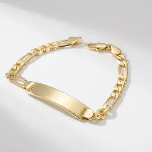 Plain Bracelet 8'' 12MM in 14K Gold Plated High Tech no Tarnish