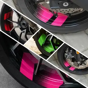1PC  Racing Enthusiast Exclusive Wheel Reflective Sticker, Suitable for Car/Motorcycle Wheels/Helmets, Multi-color Gradient Decal, Inject a "Hardcore Racing Enthusiast" Exclusive Identity into Your Ride
