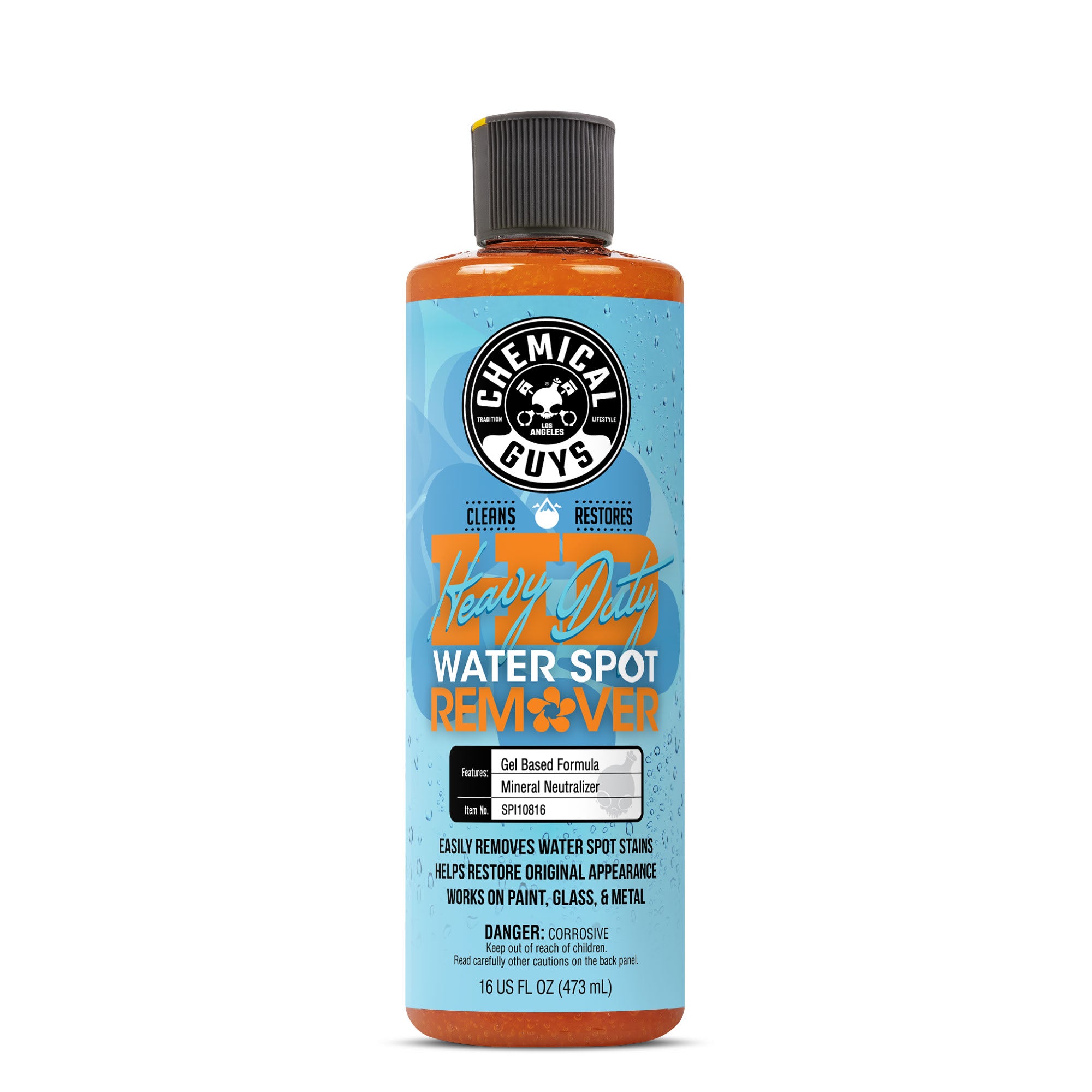 Chemical Guys 16oz Heavy-Duty Water Spot Remover - Fast-Acting Automotive Detailing & Car Cleaning Product, Car Windshield Cleaner, Multi-Surface Solution for Paint, Metal, Wheels, Prevents Etching, Restores Shine, Car Cleaning Products