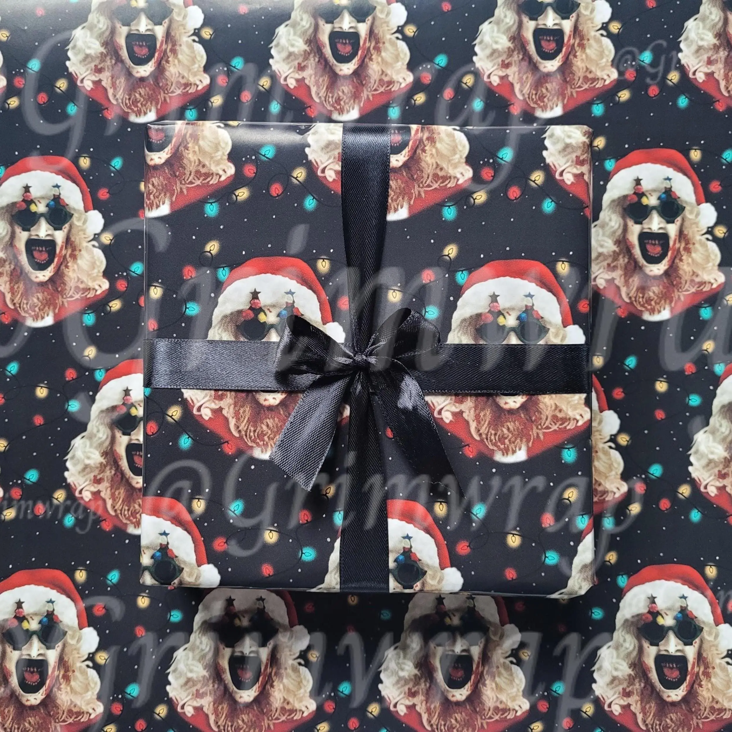 Terrifying Christmas  Christmas Wrapping Paper, Terrifier Gift Wrap, Art The Clown Wrapping Paper
