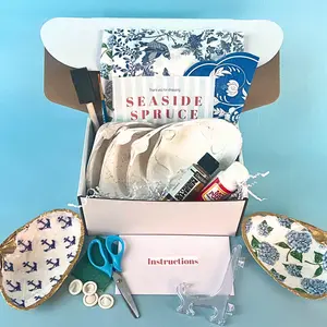 Large Clam Shell Decoupage Kit DIY Crafts DIY Home Projects Decoupage Napkins Craft Kits Crafts for Adults Craft Box for Kids Crafting Ideas Womens Retreat Gift Womens Fun Group Activity Kit Cute Gift Idea for Mom Gift for Friends Birthday Gift Idea