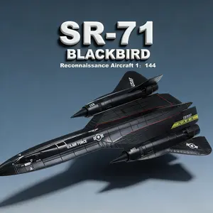 1/144 SR71 Skunk High-Altitude Reconnaissance Aircraft Metal Fighter Military Model Diecast Plane Model for Collection or Gift
