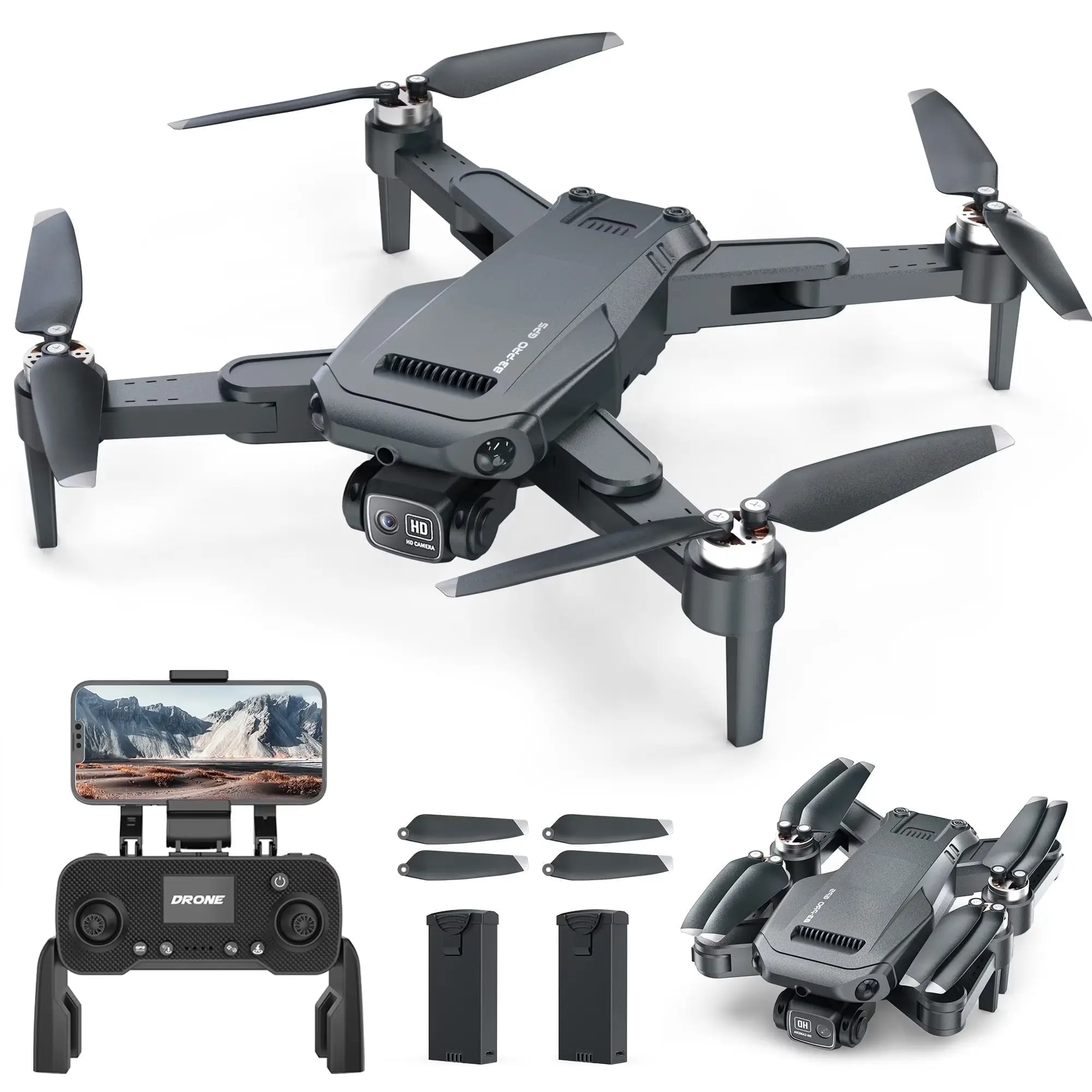 Experience the Thrill of Flight with the B3-PRO GPS Foldable Drone – 4K HD Camera, Brushless Motor, and Dual Batteries for Ultimate Adventure!