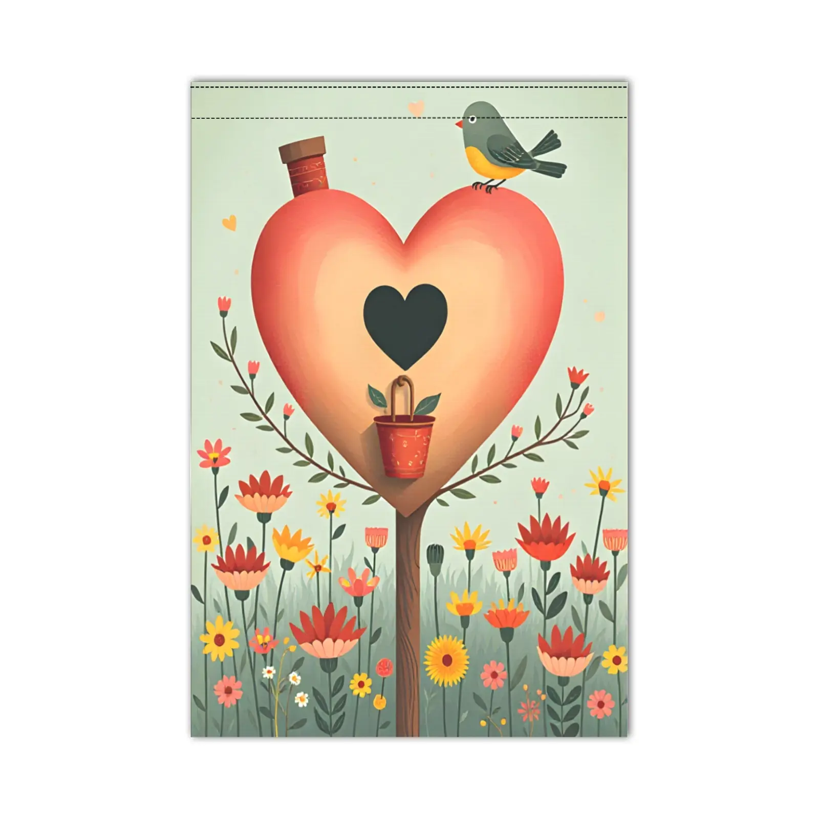 WISHTIME colorlife Valentines Day Love Hearts Welcome Garden Flag 12x18 Inch Double Sided Outside, Rustic Anniversary Yard Outdoor Flag
