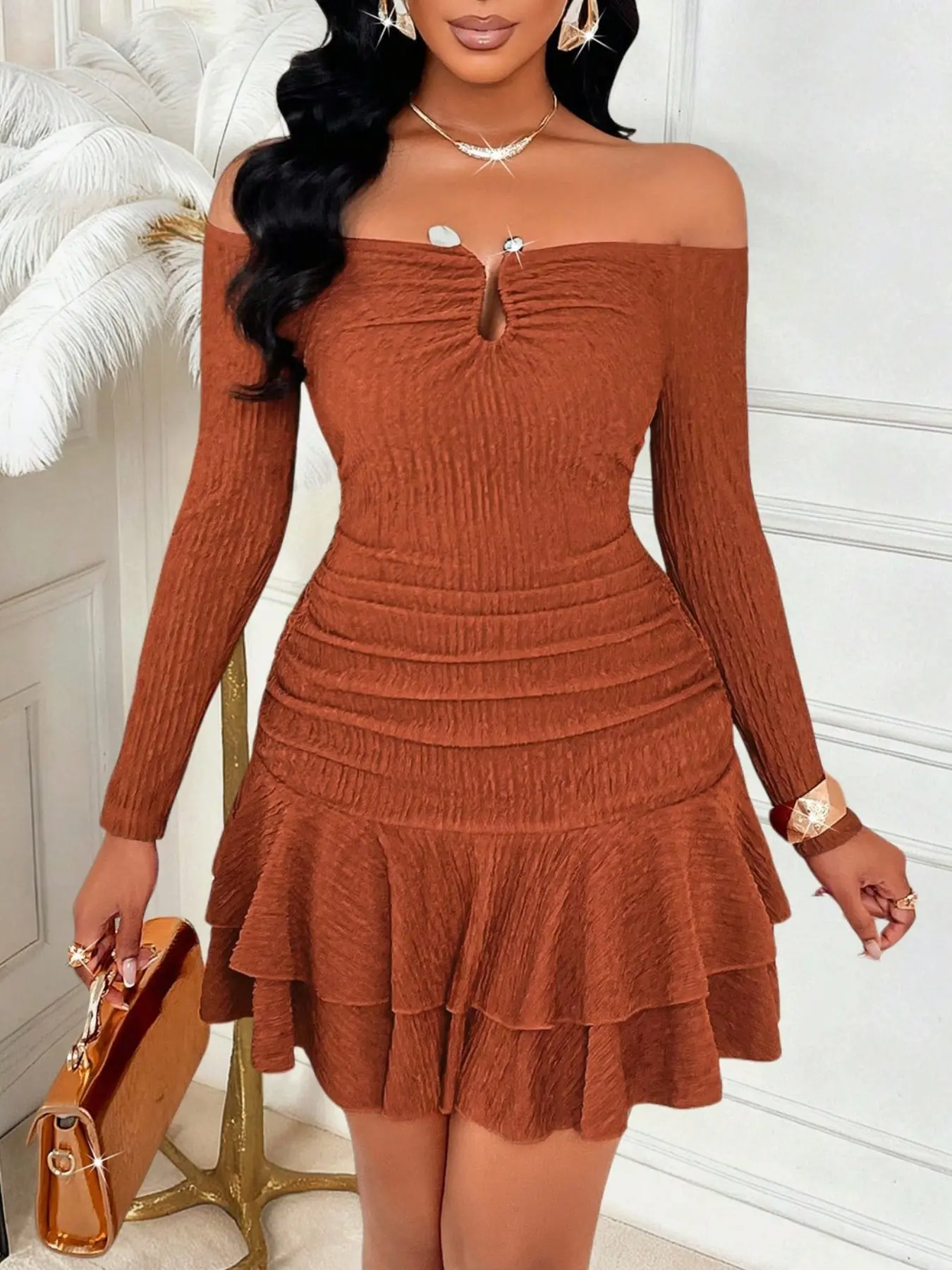 ruffle mini dress ADA ICE BLUE RUFFLE MINI DRESS | CULT MIA
