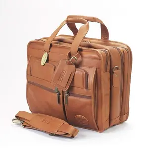 212 MAIN Claire Chase 154E-Saddle X-Wide Executive Computer Briefcase, Saddle Color, Cow Hide