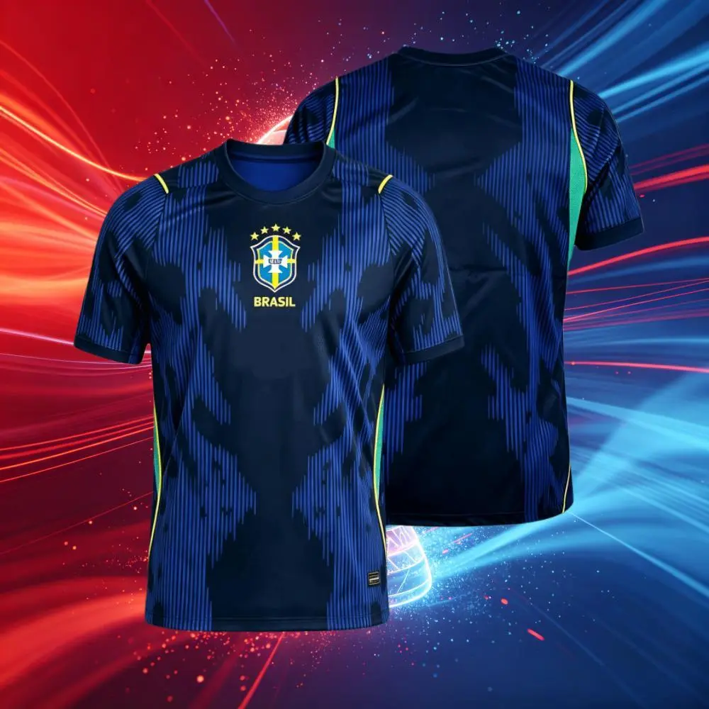 2026 Brazil Away 10#Neymar and 7#VINI 11#Raphinha Short And Long Sleeve Soccer Jersey Fans Versio Breathable