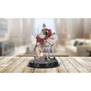 5"H Saint Martin of Tours Statue San Martin Caballero Holy Figurine Religious Decoration