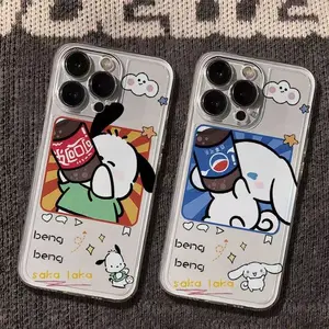 Phone Case - Authorized Drink-Themed Phone Case Featuring Pochacco And Cinnamoroll Designs, Compatible with Iphone 16, 17, 17 Pro Max, 17 Pro, 17 Air, 16 Pro Max, 13, 14, 15, 15 Pro, 15 Pro Max, 16 Pro, XS Max