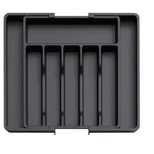 Drawer Organizer Box, Large 8-Compartment Utensil Storage, Adjustable Dividers, Ideal for Spoons, Forks, Knives, Kitchen Organization