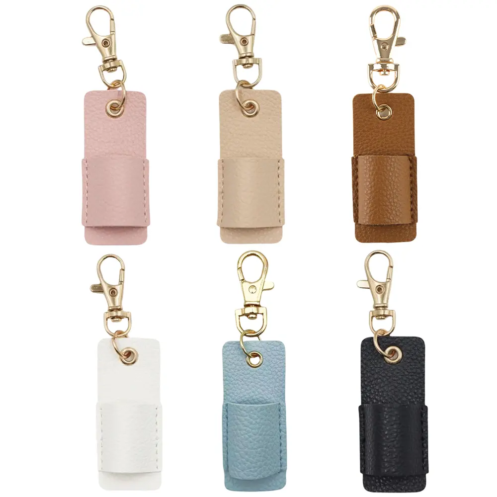 6PCS Lanyard Pen-Holder, Portable Anti-Lost Pen Holder, Pen-Lanyards Pencil Badge Holder Pocket PU Leather Pen Keychain for Pencil Badges Clipboard Nurses Office Courier