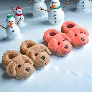 Kids'-On Shoes - Soft Indoor Boys & Girls, Lightweight Warm Winter Shoes with Cushioned EVA Sole, Easy-On Open-Face Design in Pink/Beige/Gray/, Perfect Home, School, and Gifts