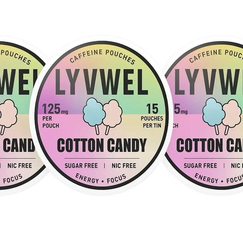 3 cans Cotton Candy 125mg Caffeine Pouches- Extreme energy and focus, new sport energy beverage, sugar free and gluten free Drink Energy Drink