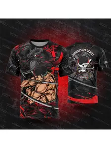 2026 Japanese anime football jersey "One Piece" Luffy style, unisex, plus size, quick-dry and breathable, sports, unisex role-playing T-shirt