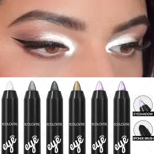 6pcs/set Lazy Eyeshadow Pen, Glitter Shimmer Eyeshadow, Waterproof, Easy To Blend, Double-ended Highlighter Eyeshadow Stick, Creamy Texture, Silky Smooth, Create Charming Christmas Eye Makeup