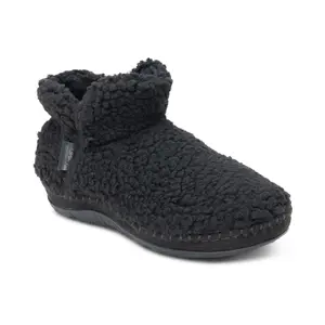Aetrex Malina Arch Support Slipper - Black | Women's Orthotic Slippers with Arch Support for Indoor Comfort