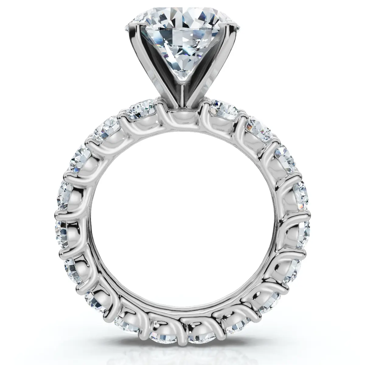 7Ct Diamond Eternity Engagement Ring Lab Grown 14k White Gold
