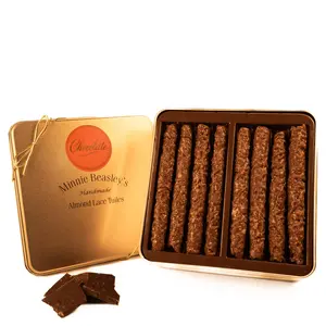 Chocolate Almond Lace Tuile Gift Tin - 24ct