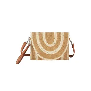 Two Tone Straw Clutch in multiple colors