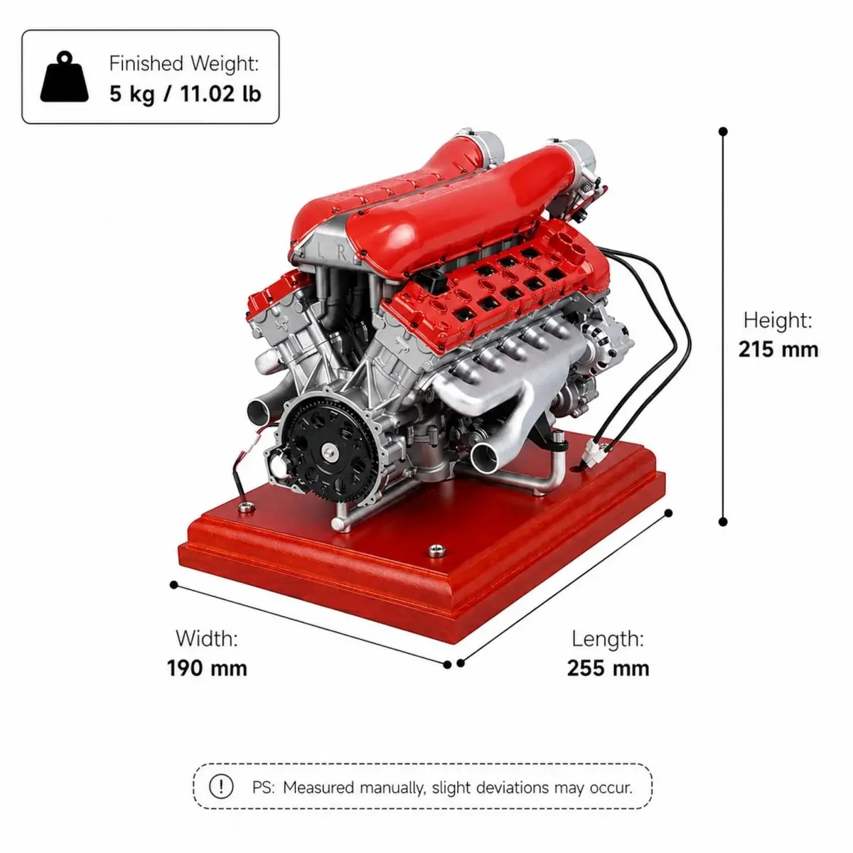 TECHING DM108 1:4 Metal V12 Engine Assembly Model Kit, 800+ Parts, Electric Motion Display, for Advanced Hobbyists Age 16+