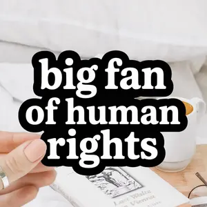 Big Fan of Human Rights Sticker, Social Justice Sticker, Liberal Car Decal, Anti Trump, Human rights, Political Sticker, Activist Gift, Democrat Gift