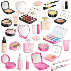 Portable Makeup Kit, Simulation Princess Beauty Pretend Play House Toy Set for Girl's Gift