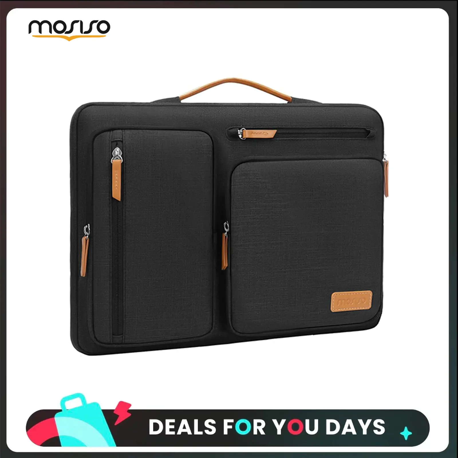 【Limited-Time Sale】MOSISO 11 Inch Tablet Sleeve Case for iPad Air / Pro / Galaxy Tab, 9–11 Inch Universal Tablet Carrying Bag with 4 Zipper Pockets & Handle, Black