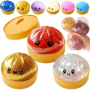 [Mystery Box]  Dumpling  – 1pcs Quick rebound,Full of surprises,NOT ALL Glitter, Random Styles Surprise, Colorful Soft Squeeze Stress Balls Fidget Sensory Toy, Decompression Gift for Kids Adults toy, Soft Sensory Squeeze Toy for Stress Relief