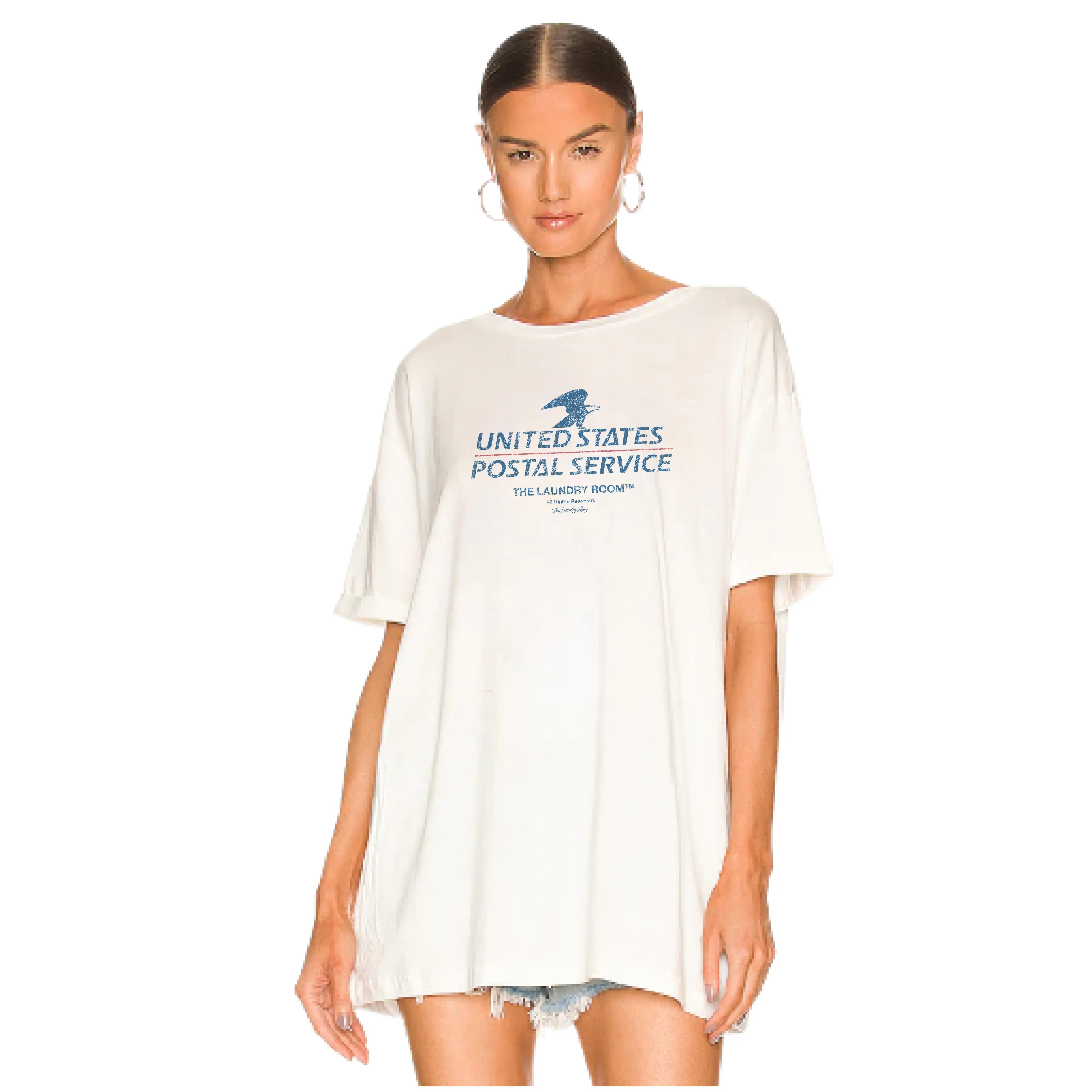 USPS Stack - Oversized Tee - White