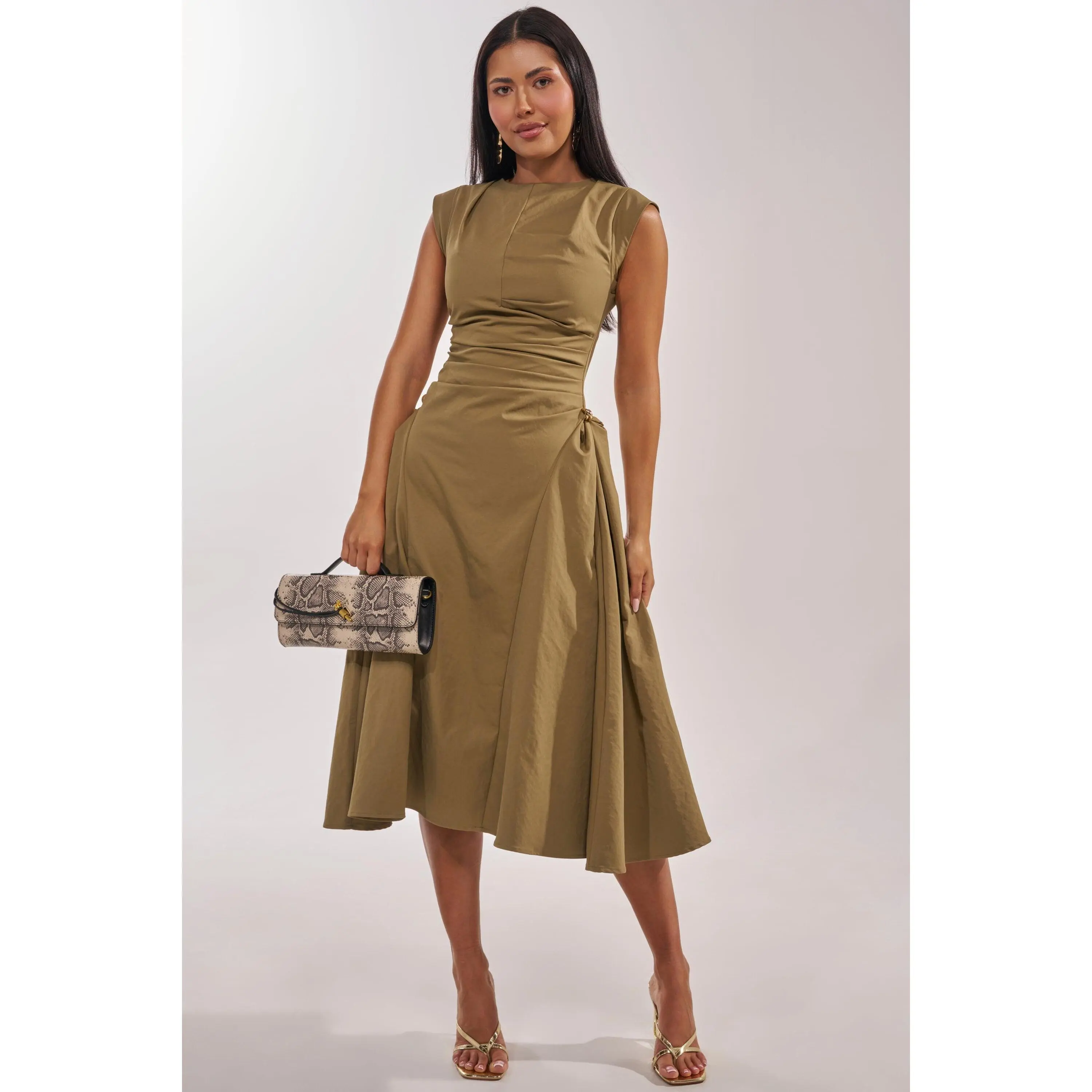 IT'S MY TIME MIDI DRESS IN OLIVE IT'S MY TIME MIDI DRESS IN OLIVE