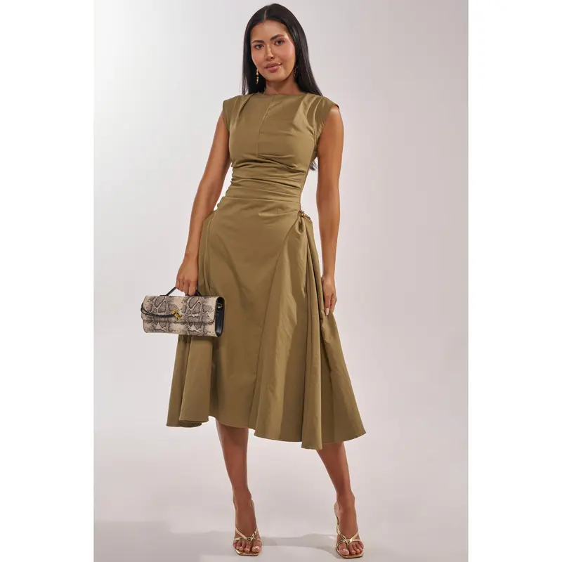 IT'S MY TIME MIDI DRESS IN OLIVE