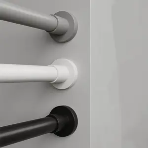 No Drill Telescopic Rod for Clothing and Drapery, Stainless Steel Adjustable Curtain and Closet Rod, Perfect for Home & Bathroom Use, Shower Curtain Rod