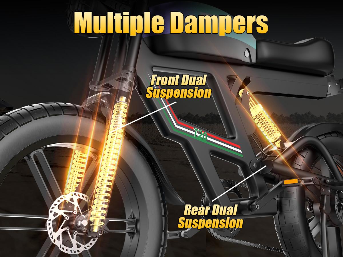 Pikabike Electric Motorcycle 1800W Off-Road 30MPH 100Mile Range 48V 20AH Battery 20"×4.0" Fat Tires Electric Mountain Bike for Snow, Sand, Full Suspension, NFC & Password Unlock, 7 Speed Electric Dirt Bike Pikabike Electric Motorcycle 1800W Off-Road 30MPH 100Mile Range 48V 20AH Battery 20"×4.0" Fat Tires Electric Mountain Bike for Snow, Sand, Full Suspension, NFC & Password Unlock, 7 Speed Electric Dirt Bike